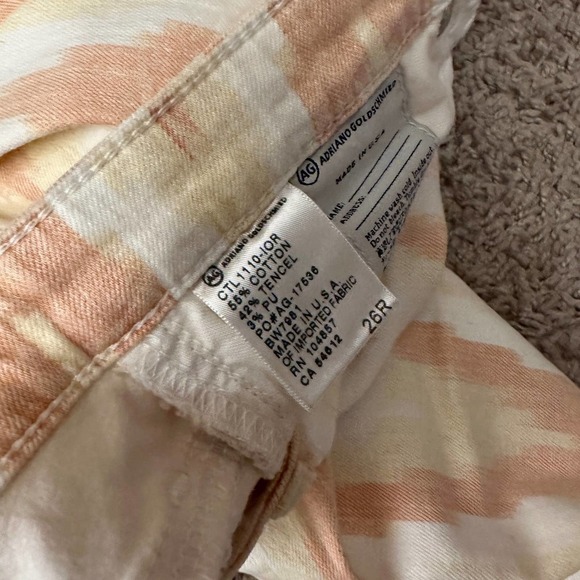 Adriano Goldschmied The Stilt Cigarette Leg Jeans Orange/White Chevron Size 26R - Picture 10 of 14